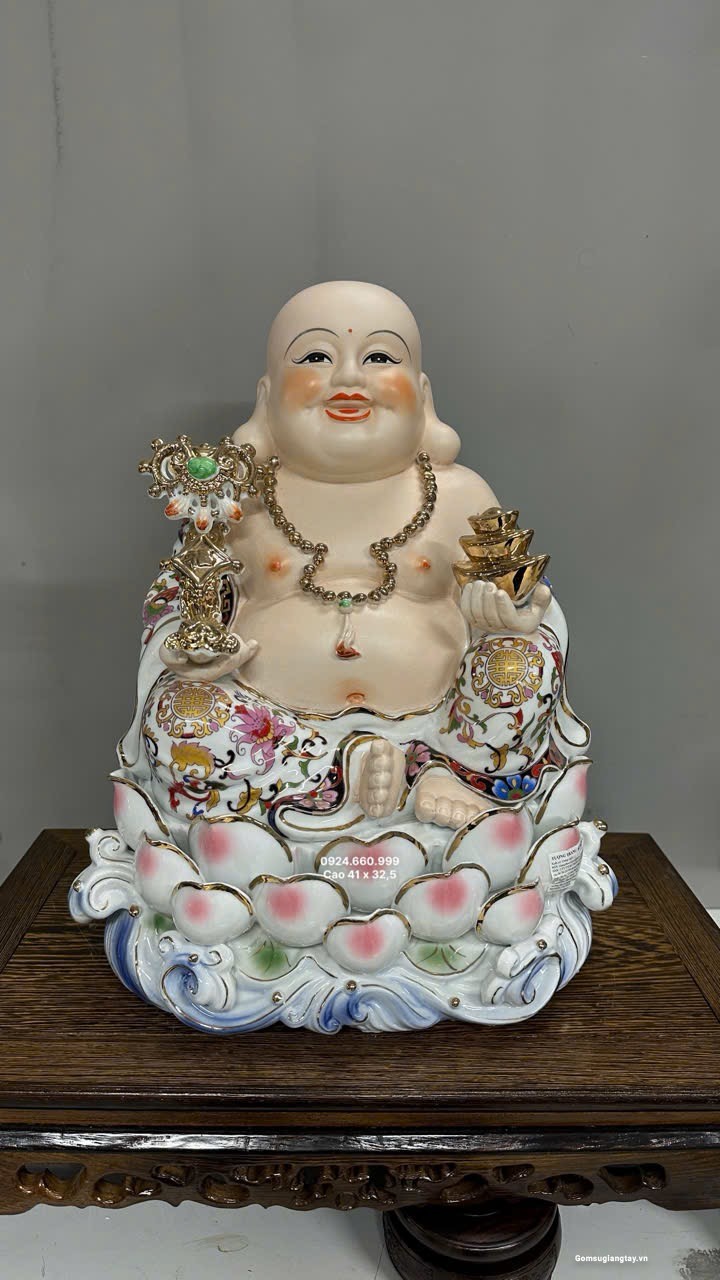 Tượng di Lặc ngồi sen cao 41