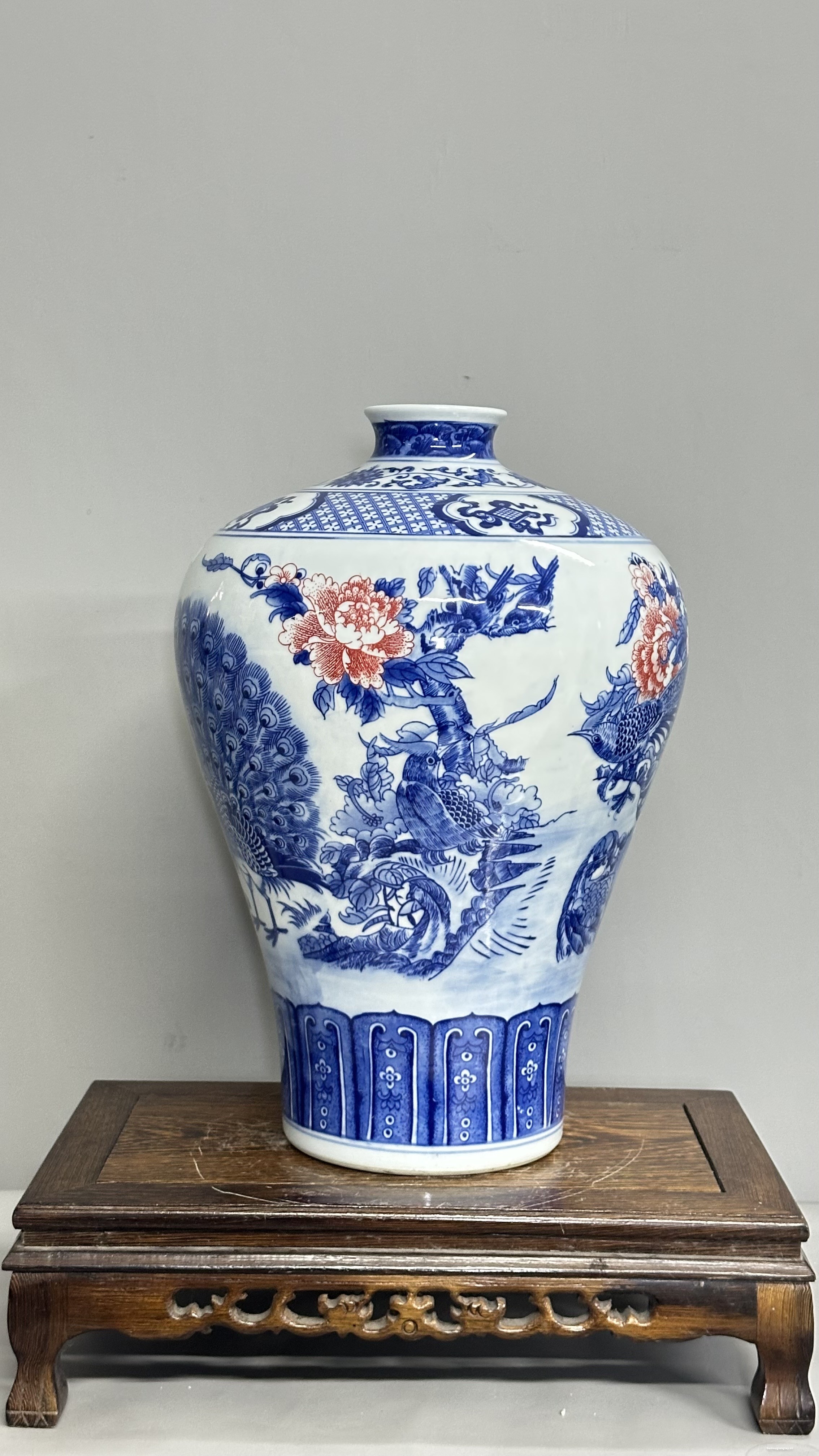 Bình tích lộc vẽ chim hoa