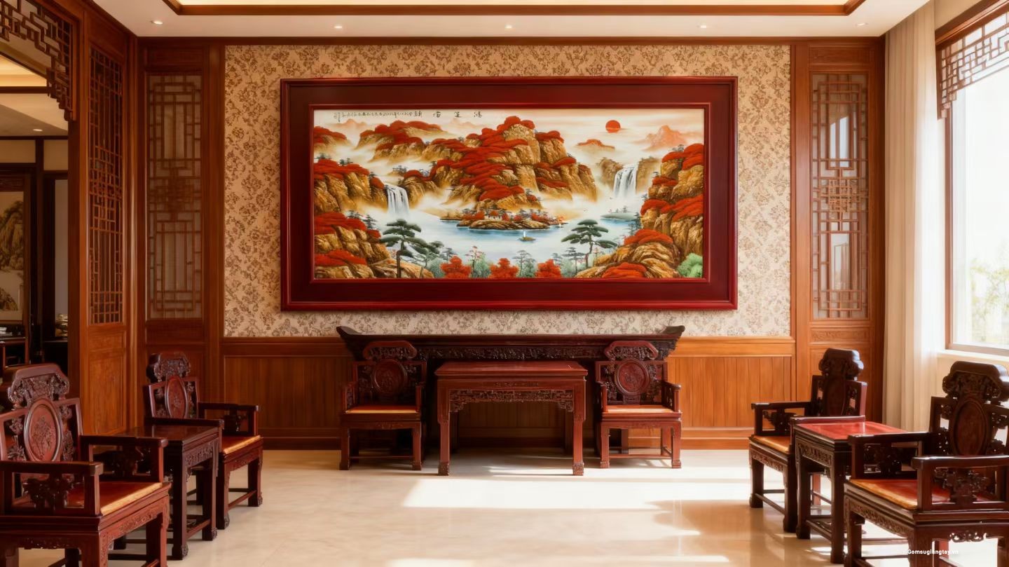 Tranh to vẽ tay  135 x 2235