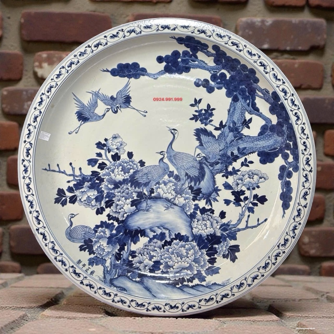 Đĩa đại vẽ tay giả cổ đk 90