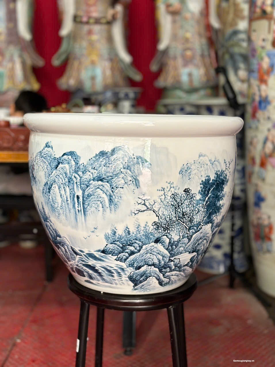 Thống chậu vẽ tay