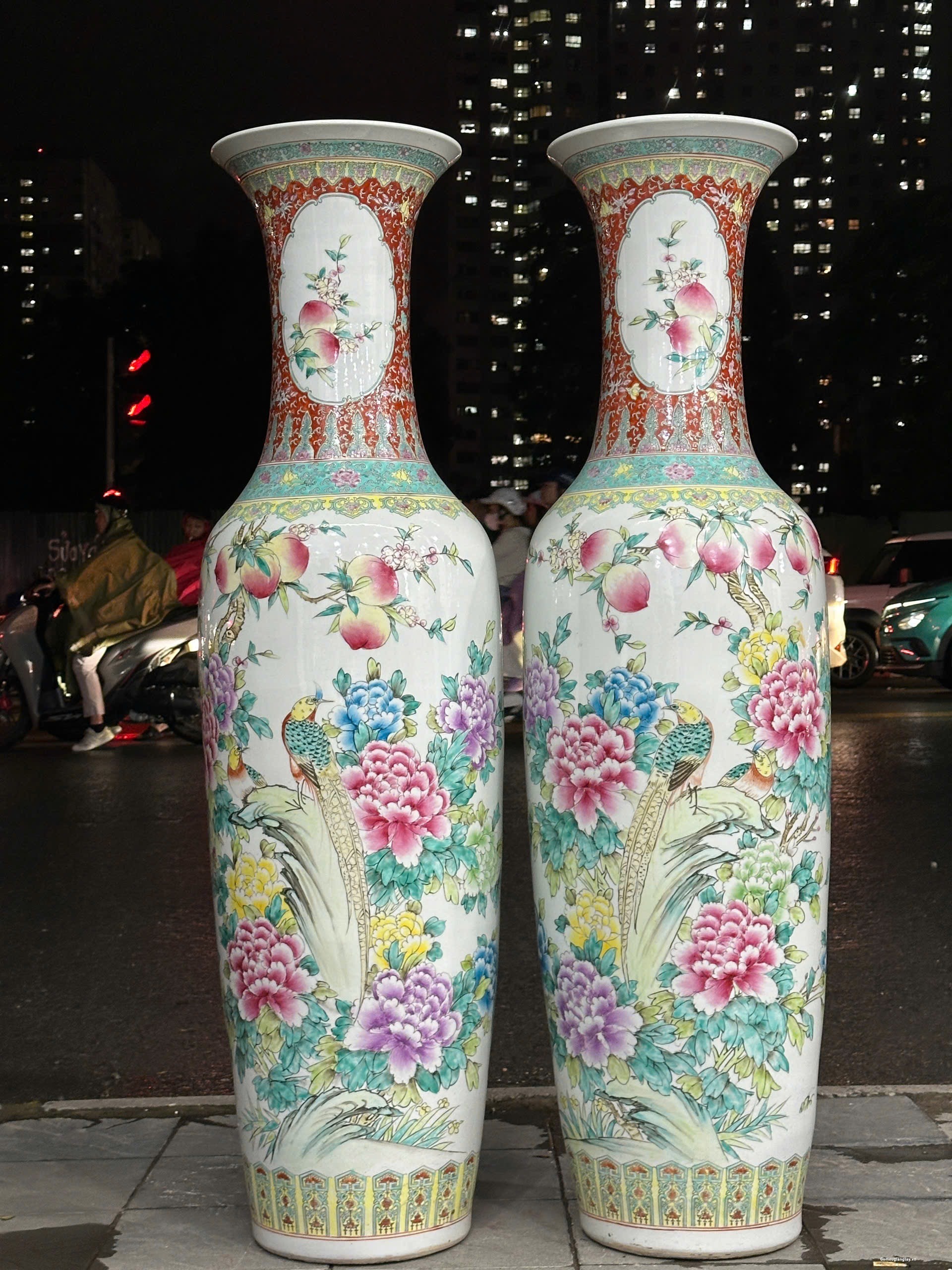 Đôi Bình Tích Hoa Khái Phú Quý Cao 140 Cm