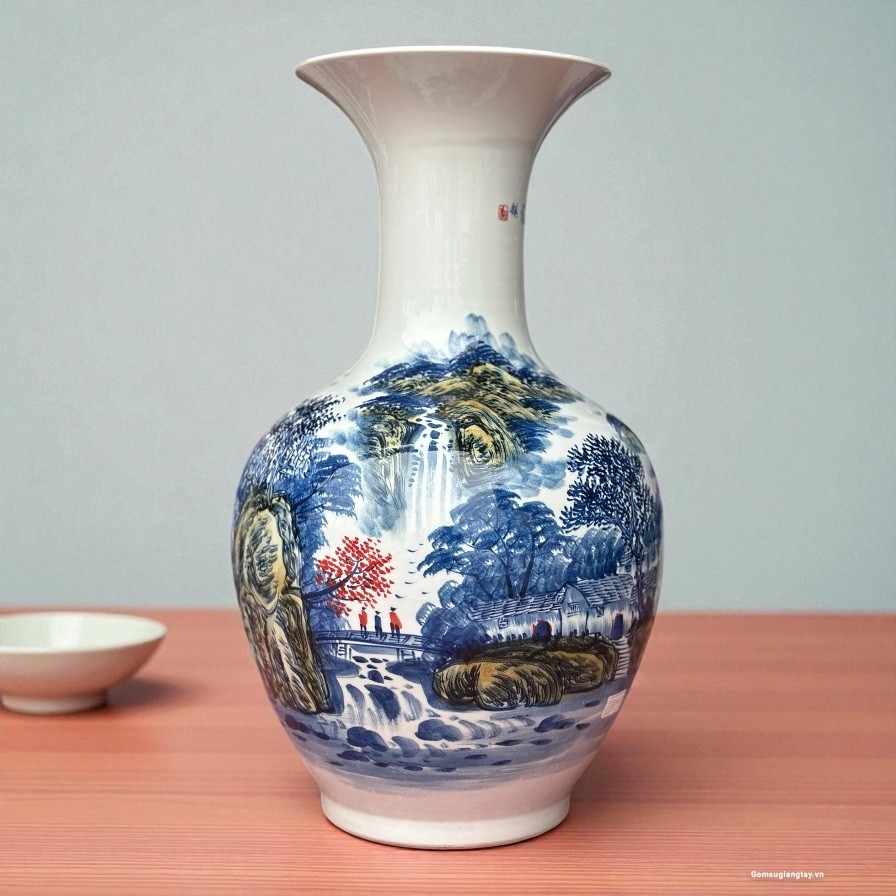 Bình củ tỏi vẽ tay to