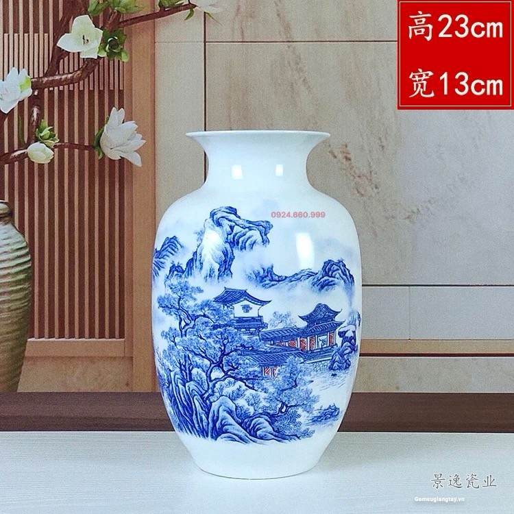 Bình deco sơn thuỷ